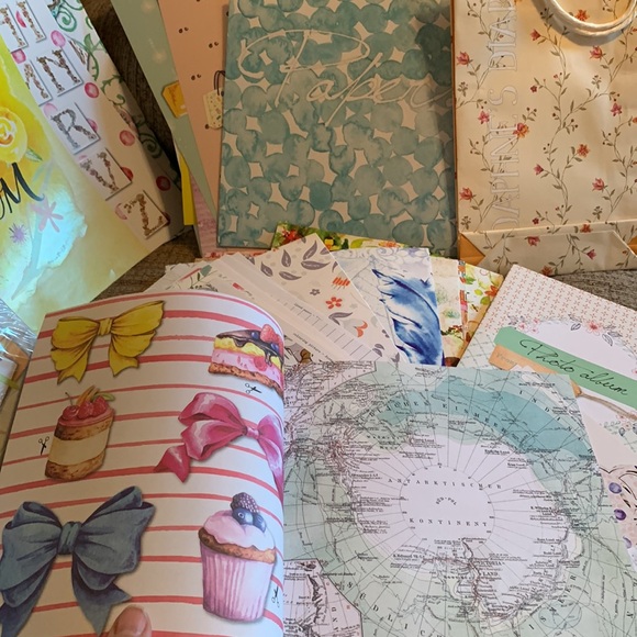 Box full of crafting papers, scrapbook and diary pages, stickers, labels, etc - Picture 11 of 12